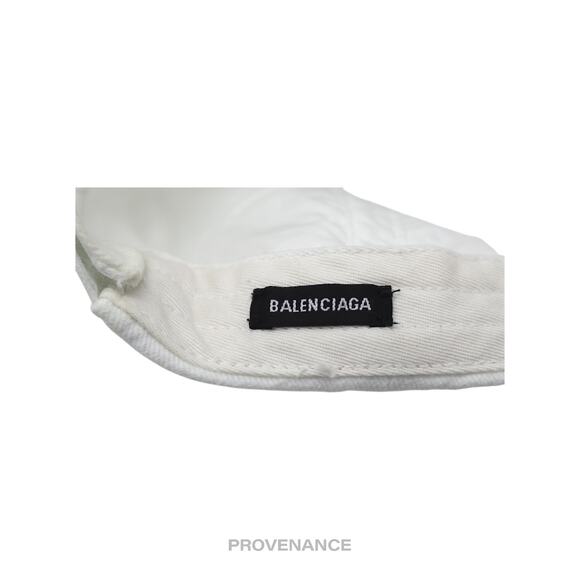 🔴 Balenciaga Embroidered Logo Cap Hat - White - Picture 9 of 10